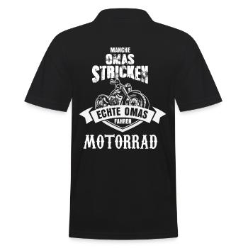 Motorrad Maschine Oma - Männer Poloshirt - Schwarz - Hinten - Kai (181cm)