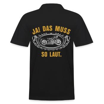 Motorrad Rennen - Männer Poloshirt - Schwarz - Hinten - Kai (181cm)