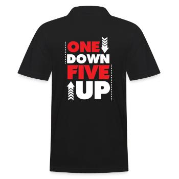Cool One Down Five Up Shifting Bike Lovers gift - Men's Polo Shirt - black - Back - Kai (181cm)