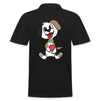 Chien Chien Chiens Animaux Coeur Chien Ami Enfant - Polo Homme - noir - Dos - Kai (181cm)