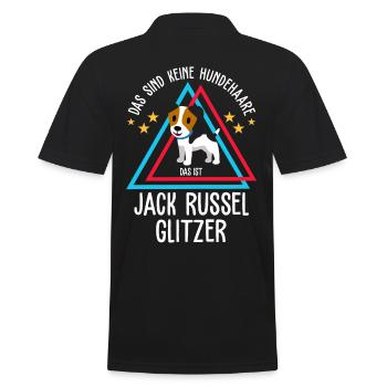 Jack Russel Hund - Männer Poloshirt - Schwarz - Hinten - Kai (181cm)