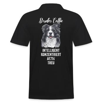 Border Collie - Männer Poloshirt - Schwarz - Hinten - Kai (181cm)