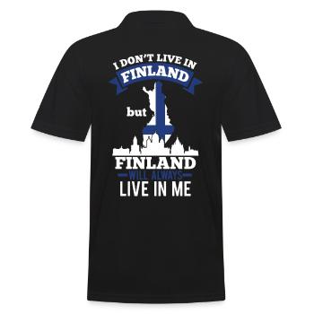 Finnland Urlaub - Männer Poloshirt - Schwarz - Hinten - Kai (181cm)