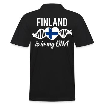 Finnland DNA - Männer Poloshirt - Schwarz - Hinten - Kai (181cm)