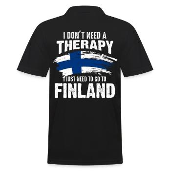 Finnland Ferien - Männer Poloshirt - Schwarz - Hinten - Kai (181cm)