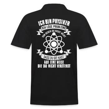 Lehrer Physiker - Männer Poloshirt - Schwarz - Hinten - Kai (181cm)