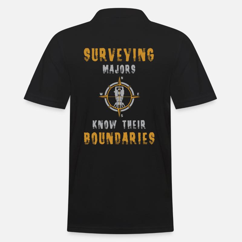 Cool Surveying Majors Know Their Boundaries gift - Men's Polo Shirt - black