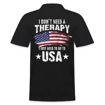 Cadeau drapeau de la nation USA - Polo Homme - noir - Dos - Kai (181cm)