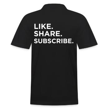 Funny Like. Share. Subscribe. Meme Fans gift - Men's Polo Shirt - black - Back - Kai (181cm)