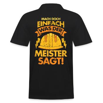 Electrician Master Construction Worker - Men's Polo Shirt - black - Back - Kai (181cm)