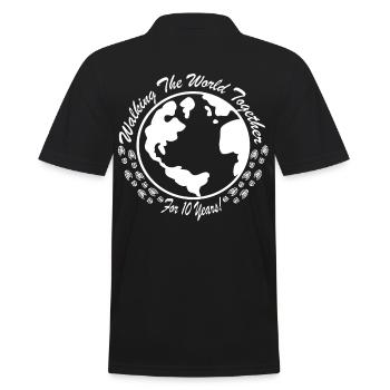 Geschenk für den 10. Hochzeitstag - Männer Poloshirt - Schwarz - Hinten - Kai (181cm)