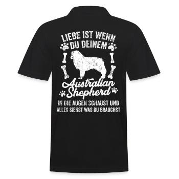 Australian Shepherd dressage canin - Polo Homme - noir - Dos - Kai (181cm)