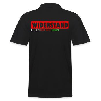 Widerstand gegen rot rot grün gegen grün - Männer Poloshirt - Schwarz - Hinten - Kai (181cm)