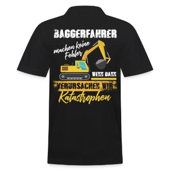 Bagger Graben - Männer Poloshirt - Schwarz - Hinten - Kai (181cm)