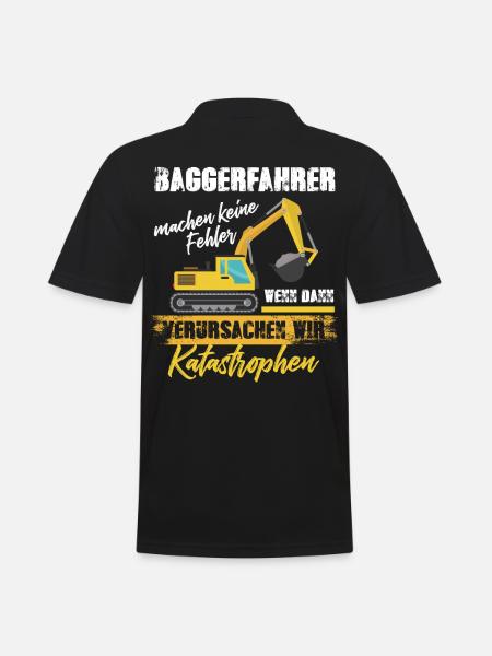 Bagger Graben - Männer Poloshirt - Schwarz