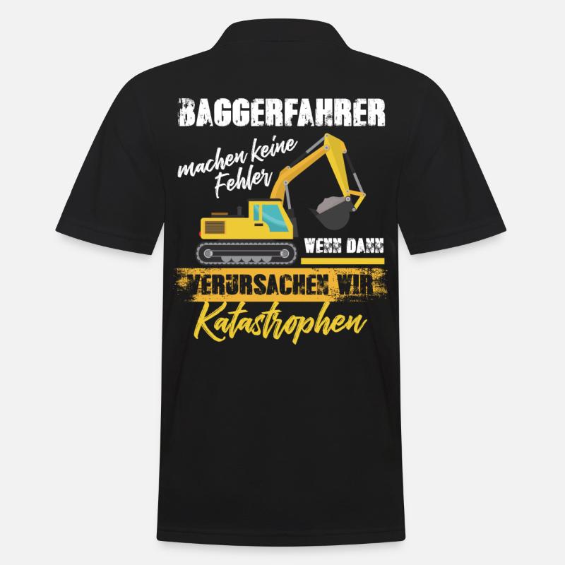 Bagger Graben - Männer Poloshirt - Schwarz