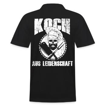 Koch Kochen - Männer Poloshirt - Schwarz - Hinten - Kai (181cm)