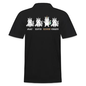 Erzieherin Erziehung - Männer Poloshirt - Schwarz - Hinten - Kai (181cm)