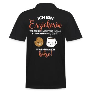 Erzieherin Lehrer - Männer Poloshirt - Schwarz - Hinten - Kai (181cm)