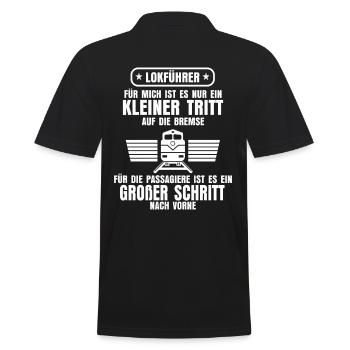 Engine driver steam locomotive - Men's Polo Shirt - black - Back - Kai (181cm)