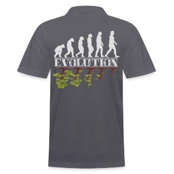 Umwelt Evolution des Menschen und der Natur - Männer Poloshirt - Anthrazit - Hinten - Nico (186cm)