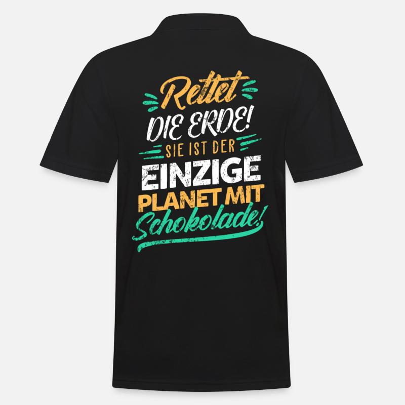 Schokolade Klimaschutz - Männer Poloshirt - Schwarz
