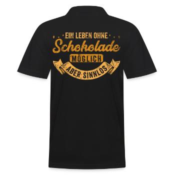 Chocolate life - Men's Polo Shirt - black - Back - Kai (181cm)