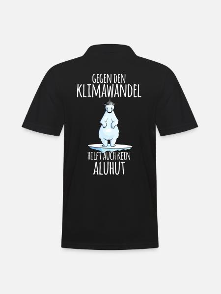 Anti Verschwörungstheoretiker Klimawandel Aluhut - Männer Poloshirt - Schwarz