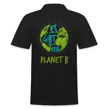 Fridays for Future - Männer Poloshirt - Schwarz - Hinten - Kai (181cm)
