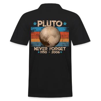Never Forget Pluto Funny Planet Pluto Shirt - Men's Polo Shirt - black - Back - Kai (181cm)