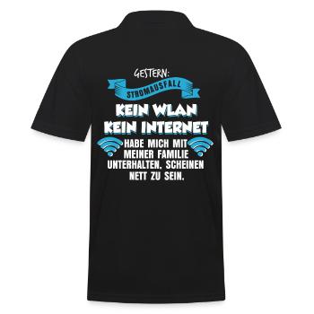 Stromausfall Internet - Männer Poloshirt - Schwarz - Hinten - Kai (181cm)