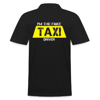 Funny I Am The Fake Taxi Driver Cab Drivers gift - Men's Polo Shirt - black - Back - Kai (181cm)