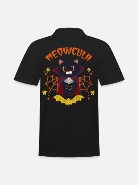 Halloween Vampire Cat Animal - Men's Polo Shirt - black