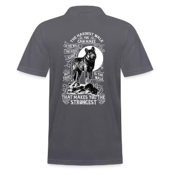 Lonely wolf - Men's Polo Shirt - charcoal grey - Back - Nico (186cm)