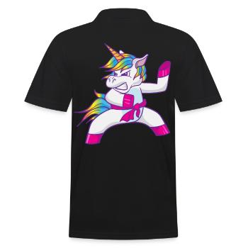 Karate Einhorn Judo Taekwondo Ninja Kung Fu - Männer Poloshirt - Schwarz - Hinten - Kai (181cm)