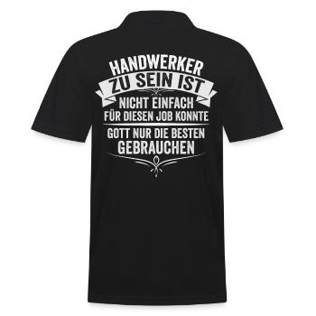 Handwerker Gott - Männer Poloshirt - Schwarz - Hinten - Kai (181cm)