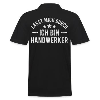 Handwerker Handwerk - Männer Poloshirt - Schwarz - Hinten - Kai (181cm)