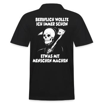 Grim Reaper Halloween - Men's Polo Shirt - black - Back - Kai (181cm)