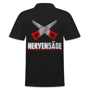 Nerve Saw Funny - Men's Polo Shirt - black - Back - Kai (181cm)