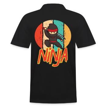 Cool cadeau Vintage Ninja rétro Design Ninja Lovers - Polo Homme - noir - Dos - Kai (181cm)