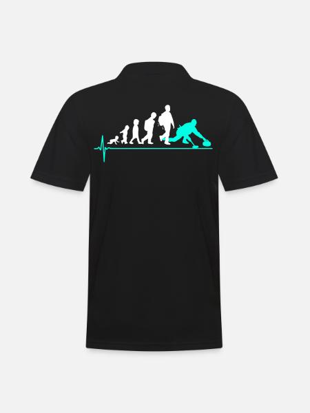 Curling - Männer Poloshirt - Schwarz