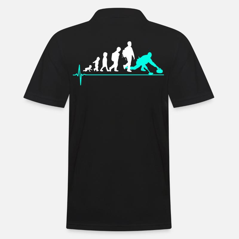 Curling - Männer Poloshirt - Schwarz