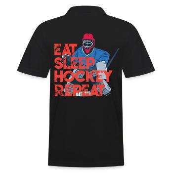 Eishockeytorwart Eishockey Goalie Hockey - Männer Poloshirt - Schwarz - Hinten - Kai (181cm)