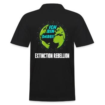 Ich Bin Dabei! Extinction Rebellion - Männer Poloshirt - Schwarz - Hinten - Kai (181cm)