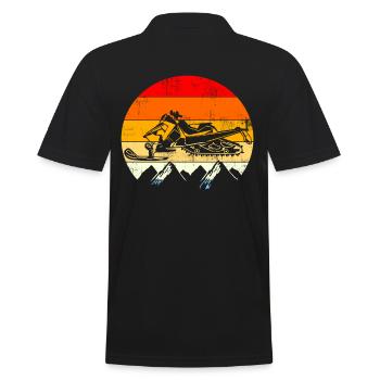 Vintage retro snowmobile - Men's Polo Shirt - black - Back - Kai (181cm)