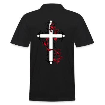 Crosses Church God Messiah Heavenly Christ - Men's Polo Shirt - black - Back - Kai (181cm)