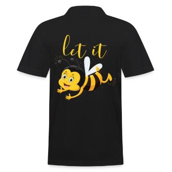 Niedlich ließ es Bienen-Imkergeschenk - Männer Poloshirt - Schwarz - Hinten - Kai (181cm)