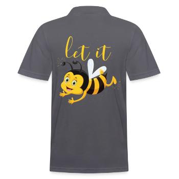Cute Let It Bee Apiarists gift - Men's Polo Shirt - charcoal grey - Back - Nico (186cm)
