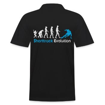 Shorttrack Evolution Turnier Geschenk - Männer Poloshirt - Schwarz - Hinten - Kai (181cm)