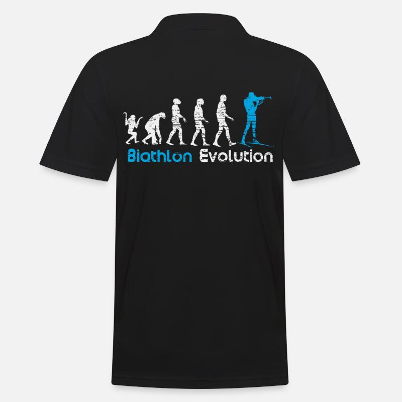 Biathlon Evolution Wintersport Geschenk - Männer Poloshirt - Schwarz